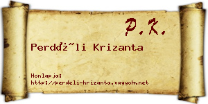 Perdéli Krizanta névjegykártya